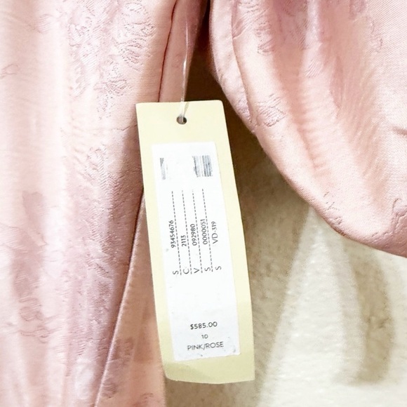 NWT V. Chapman The Emma Dress In Light Pink Windsor Brocade Floral Rhinestone 10 - Picture 10 of 13